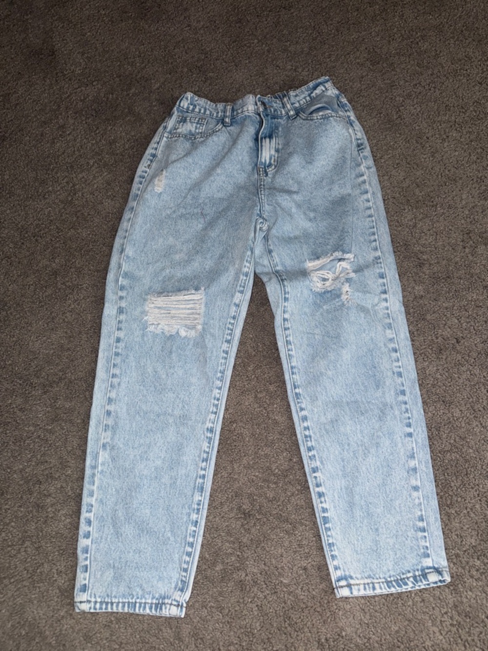 SHEIN Light Blue Petite High-Waist Denim Jeans